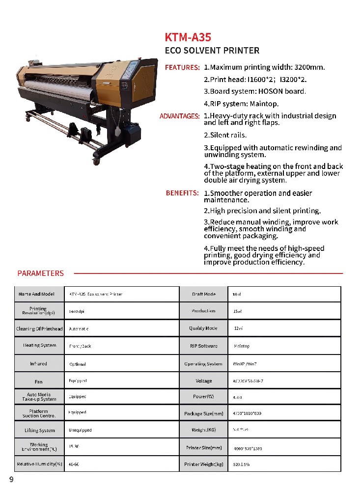 Eco Solvent Printer KTM-A35
