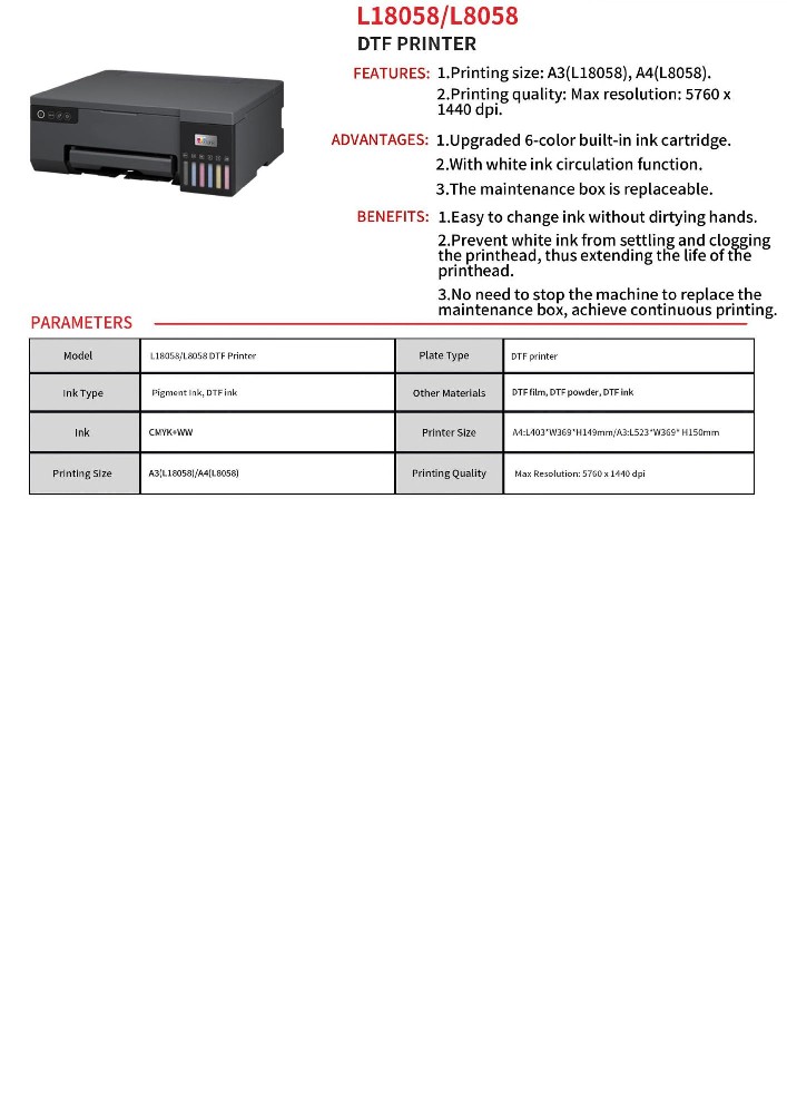 DTF Printer Epson L8058